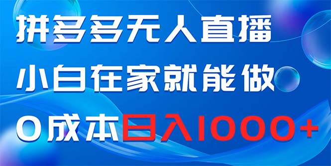 图片[1]-拼多多无人直播，小白在家就能做，0成本日入1000+-锦晨科技网